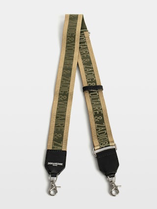 Bandolera Zadig Glitter - Bandolera ajustable efecto nylon con acabado en cuero y firmas de alas.