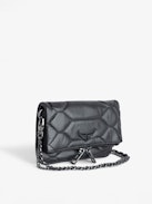 Rock Nano Quilted Leather Clutch - Rock Nano iconic black quilted leather clutch.