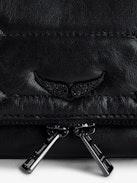 Rock Nano Quilted Leather Clutch - Rock Nano iconic black quilted leather clutch.