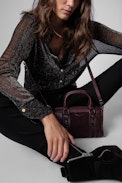Tasche Sunny XS #2 Suede - Bordeauxrote Damentasche aus Wildleder XS Sunny #2