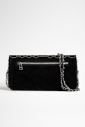 Rock Suede Scale Studs Clutch - Studded Suede Leather Rock Clutch