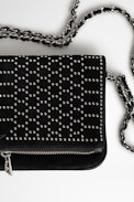 Rock Suede Scale Studs Clutch - Studded Suede Leather Rock Clutch