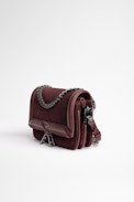 Tasche Rock Nano Novel - Braune Damentasche Rock Nano Novel aus genarbtem Wildleder