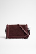 Tasche Rock Nano Novel - Braune Damentasche Rock Nano Novel aus genarbtem Wildleder