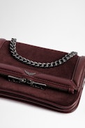 Tasche Rock Nano Novel - Braune Damentasche Rock Nano Novel aus genarbtem Wildleder