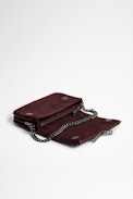 Tasche Rock Nano Novel - Braune Damentasche Rock Nano Novel aus genarbtem Wildleder