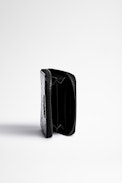 Portafoglio ZV Small Wallet Embossed - Mini portafoglio in pelle nera verniciata all-over