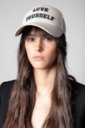 Gorra Klelia Love Yourself - Gorra de mujer beige bordada Love yourself
