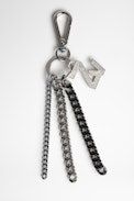 Llavero ZV Initiale Le Keyring - Llavero adornado con strass de metal plateado y ennegrecido