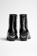 Tyler Studded Boots Leather - Women’s black studded ankle boots in vintage leather