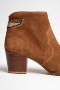 Molly Suede Ankle Boots Leather - Cognac suede Molly ankle boots