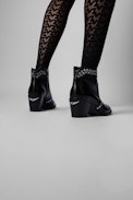 Molly Studded Boots Leather - Women’s black studded ankle boots in vintage leather