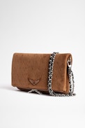ZV Rock Clutch - Women’s Rock ZV embossed cognac suede bag