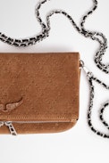 ZV Rock Clutch - Women’s Rock ZV embossed cognac suede bag