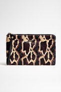 Python Effect Uma Clutch - Python effect leather Uma clutch