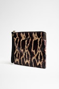 Python Effect Uma Clutch - Python effect leather Uma clutch