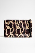 Python Effect Uma Clutch - Python effect leather Uma clutch