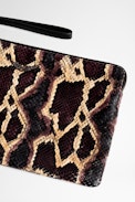 Python Effect Uma Clutch - Python effect leather Uma clutch