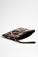 Python Effect Uma Clutch - Python effect leather Uma clutch