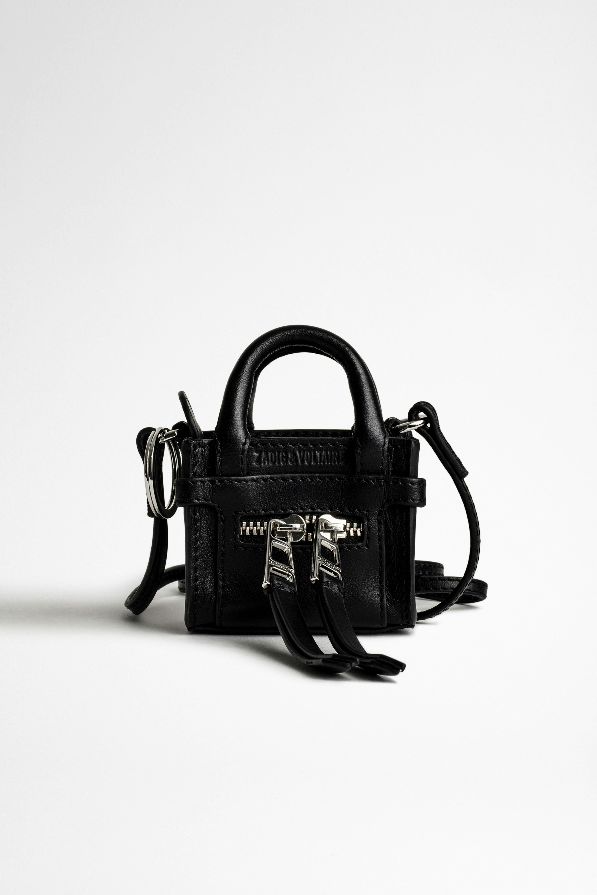 Smooth Leather Candide Grigri Bag Miniature black leather version of the Candide bag