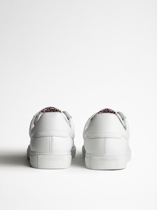 Sneakers Basses ZV1747 La Flash - Baskets homme en cuir avec surpiqure éclair.