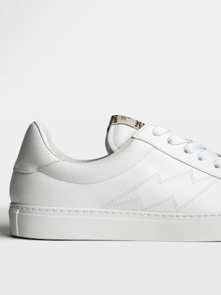 Trainers ZV1747 La Flash - Men's leather trainers with lightning stitching.