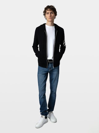 Trainers ZV1747 La Flash - Men's leather trainers with lightning stitching.