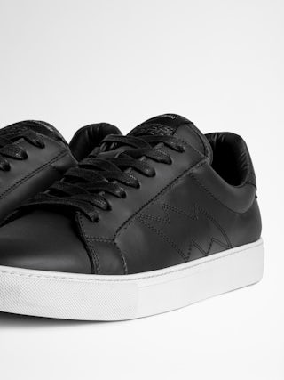 Trainers ZV1747 La Flash - Men's leather trainers with lightning stitching.
