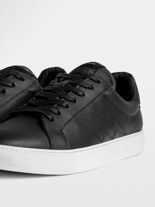 Trainers ZV1747 La Flash - Men's leather trainers with lightning stitching.