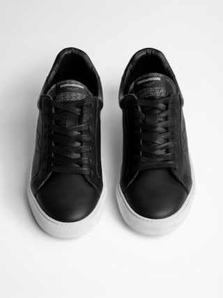 Trainers ZV1747 La Flash - Men's leather trainers with lightning stitching.