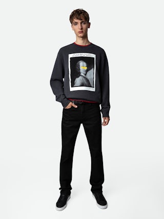 Trainers ZV1747 La Flash - Men's leather trainers with lightning stitching.