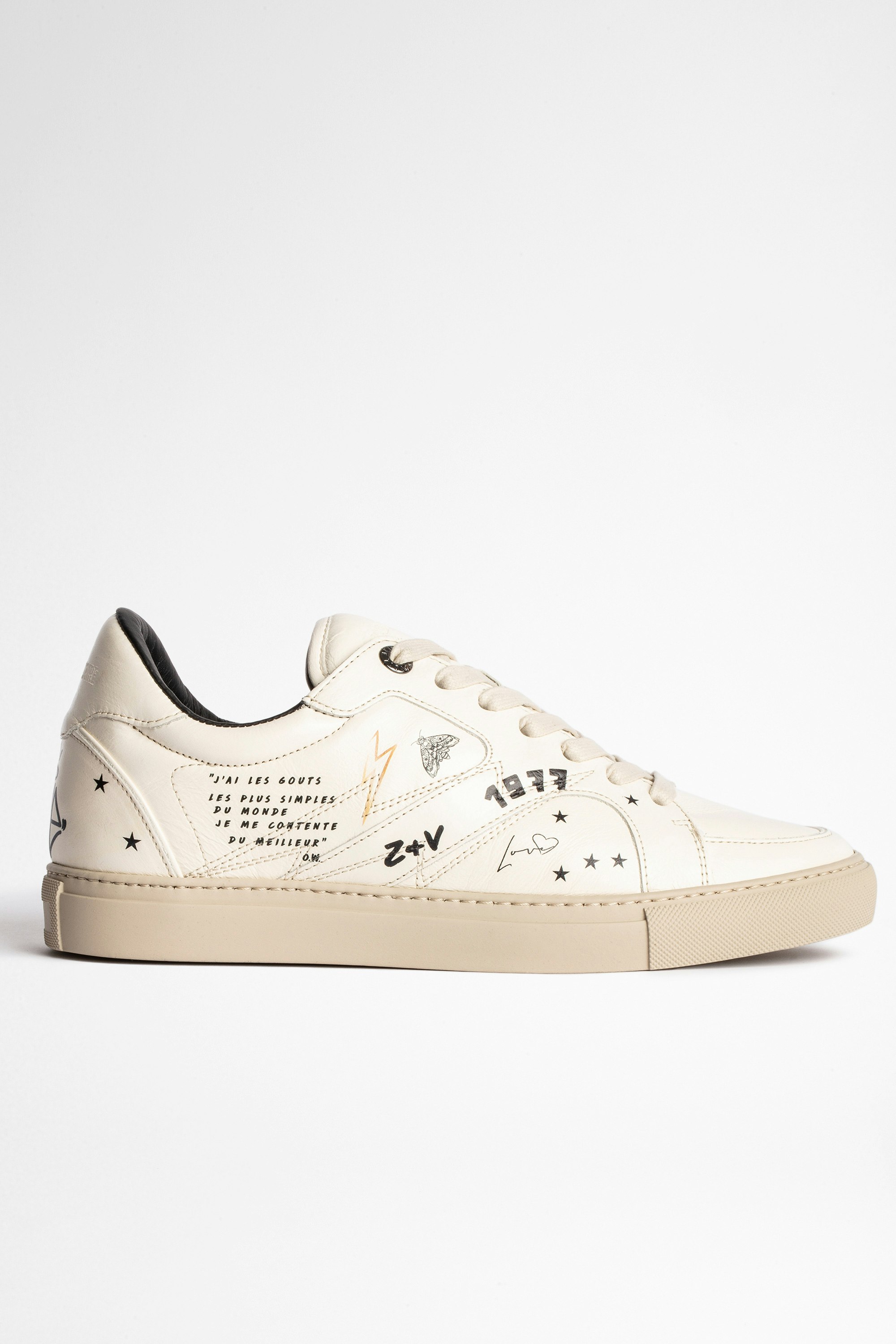 ZV1747 Board Crush レザースニーカー Women’s white leather sneakers with symbol decoration