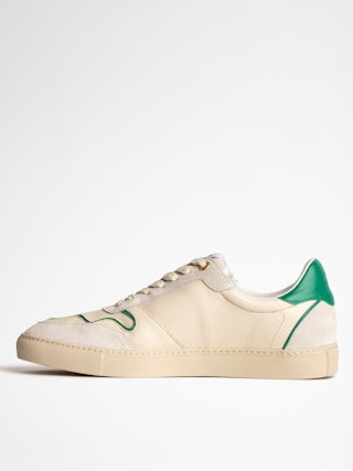 Sneakers Basses ZV1747 Board - Baskets homme en cuir avec surpiqure éclair.