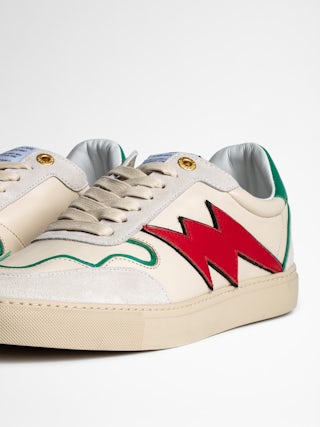 Sneakers Basses ZV1747 Board - Baskets homme en cuir avec surpiqure éclair.