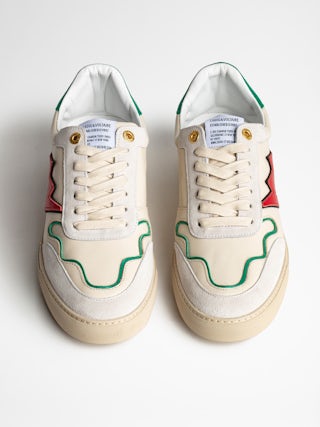 Sneakers Basses ZV1747 Board - Baskets homme en cuir avec surpiqure éclair.