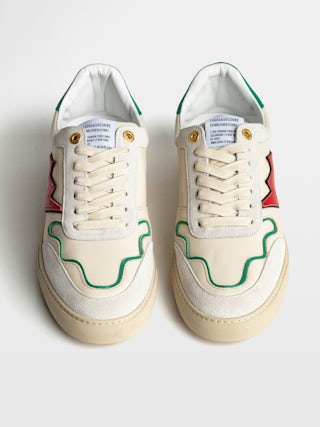 Trainers ZV1747 Board - Men's leather trainers with lightning stitching.