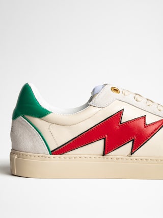 Sneakers Basses ZV1747 Board - Baskets homme en cuir avec surpiqure éclair.