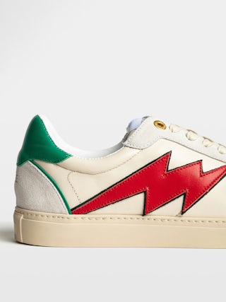 Trainers ZV1747 Board - Men's leather trainers with lightning stitching.