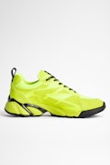 Wave Neoprene Mix Sneakers Leather - Women’s neon yellow leather and neoprene running shoes