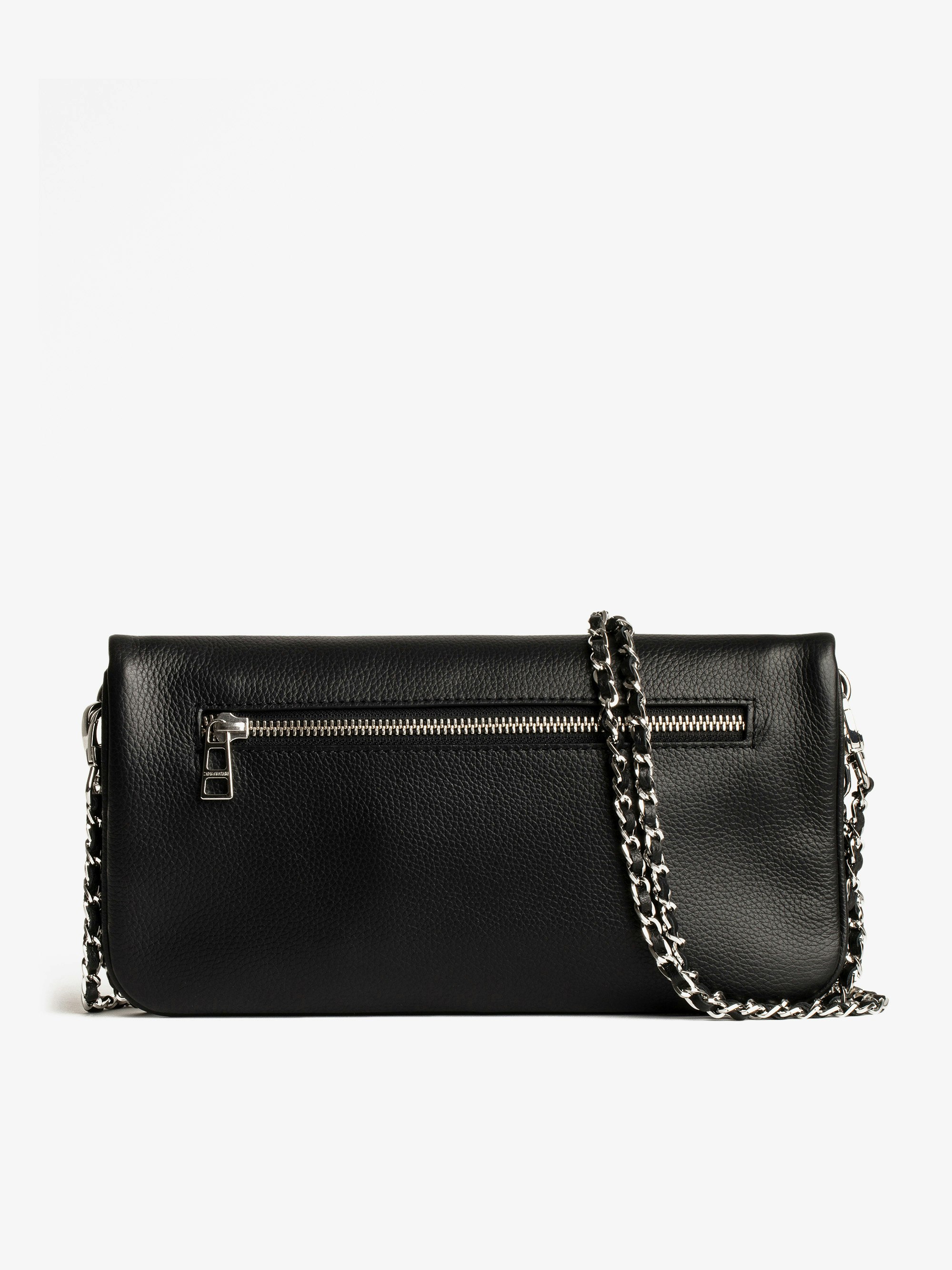 クラッチバッグ ZADIG & VOLTAIRE Rock Swing Your Wings Black Leather Clutch | Zadig&Voltaire