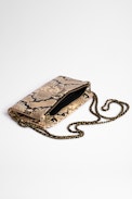 Pochette Rock Wild - Pochette da donna in pelle effetto pitone beige