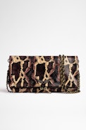 Bolso de mano Rock Wild - Bolso de mujer Rock Wild de piel gris con efecto pitón