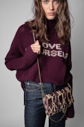 Bolso de mano Rock Wild - Bolso de mujer Rock Wild de piel gris con efecto pitón