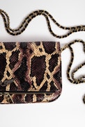 Bolso de mano Rock Wild - Bolso de mujer Rock Wild de piel gris con efecto pitón