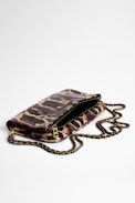 Bolso de mano Rock Wild - Bolso de mujer Rock Wild de piel gris con efecto pitón