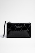 Key Pouch - Black patent leather key pouch