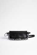 Grained Leather Grigri Rock Bag - Miniature black leather version of the Rock clutch