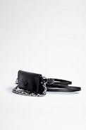 Grained Leather Grigri Rock Bag - Miniature black leather version of the Rock clutch