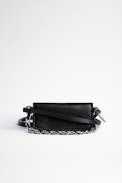 Grained Leather Grigri Rock Bag - Miniature black leather version of the Rock clutch