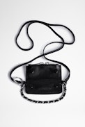 Grained Leather Grigri Rock Bag - Miniature black leather version of the Rock clutch